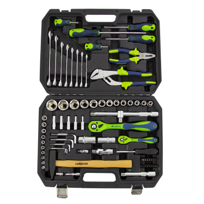 Набор инструментов 76 предметов CrV, 1/2", 1/4" Сибртех по ценам производителя в Екатеринбурге с доставкой по всей России