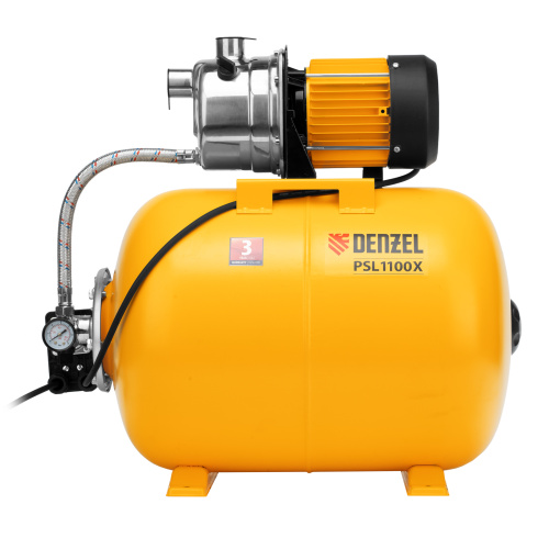 Насосная станция PSL1100X, 1100 Вт, 3600 л/ч, ресивер 50 л, подъем 45 м, нержавейка Denzel по ценам производителя в Екатеринбурге с доставкой по всей России