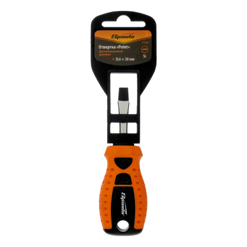 Отвертка "Point", SL6 х 38 мм, CS, двухкомпонентная рукоятка Sparta по ценам производителя в Екатеринбурге с доставкой по всей России