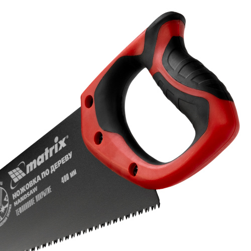 Ножовка по дереву, 400 мм, 7-8 TPI, зуб-3D, каленый зуб, тефлоновое покрытие полотна, двухкомпонентная рукоятка Matrix по ценам производителя в Екатеринбурге с доставкой по всей России