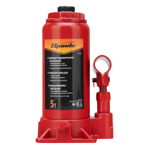 Домкрат гидравлический бутылочный, 5 т, h подъема 195-380 мм Sparta по ценам производителя в Екатеринбурге с доставкой по всей России