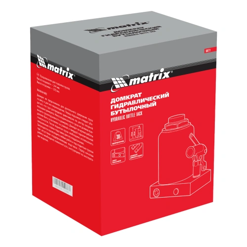 Домкрат гидравлический бутылочный, 30 т, h подъема 244-370 мм Matrix по ценам производителя в Екатеринбурге с доставкой по всей России