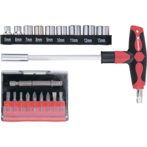 Отвертка с Т-образной эргономичной ручкой, набором бит и насадок, 20 шт, CrV Matrix по ценам производителя в Екатеринбурге с доставкой по всей России