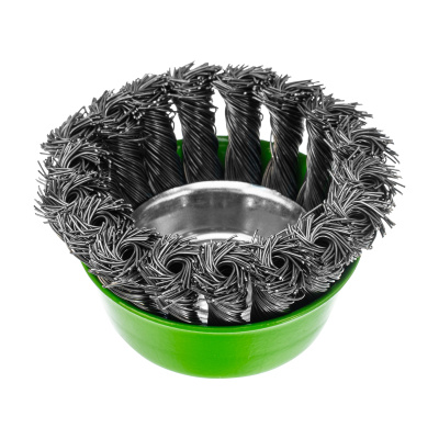 Щетка для УШМ, 75 мм, М14, "чашка", крученая металлическая проволока Сибртех купить в Москве с доставкой по всей России | ProtosMarket.ru