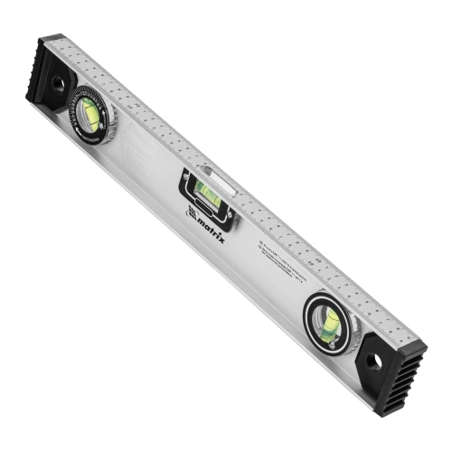 Уровень алюминиевый "Рельс", 400 мм, 3 глазка (1 поворотный) Matrix по ценам производителя в Екатеринбурге с доставкой по всей России