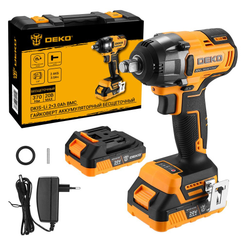 Гайковерт аккумуляторный бесщеточный DEKO DKIS-Li, 20В, 2*3.0Ач, 370 Нм, в кейсе по ценам производителя в Екатеринбурге с доставкой по всей России