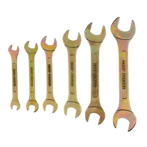 Набор ключей рожковых 6-17 мм, 6 шт, желтый цинк Сибртех по ценам производителя в Екатеринбурге с доставкой по всей России