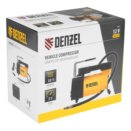 Компрессор автомобильный DС-20,12 В, 7 атм, 35 л/мин Denzel по ценам производителя в Екатеринбурге с доставкой по всей России