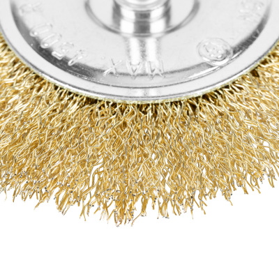 Щетка для дрели 100 мм, плоская со шпилькой, латунированная витая проволока Matrix по ценам производителя в Екатеринбурге с доставкой по всей России