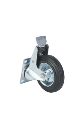 Колесо поворотное усиленное резина SRCB 63 160 мм с тормозом по ценам производителя в Екатеринбурге с доставкой по всей России