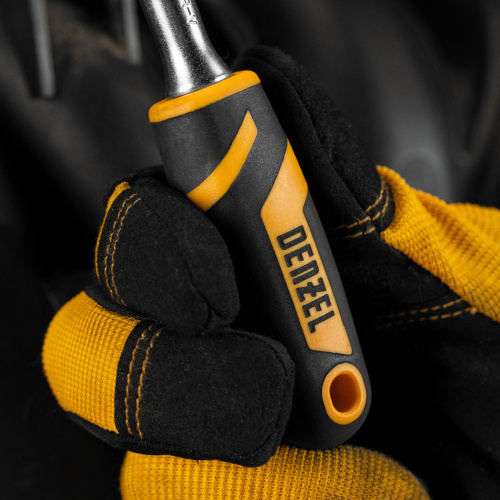 Ключ-трещотка 1/4", 90 зубьев, с быстрым сбросом, CrV Denzel по ценам производителя в Екатеринбурге с доставкой по всей России