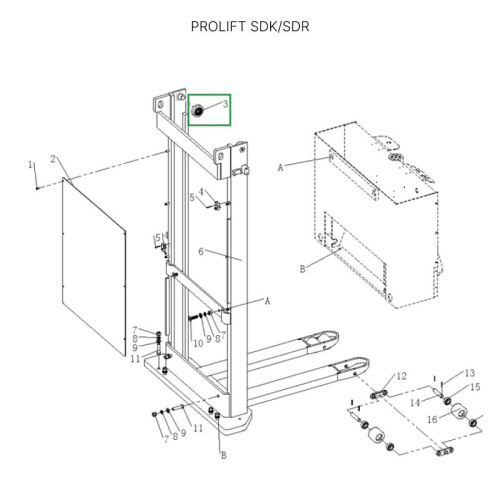 Ролик мачты  для штабелеров SDR/SDK 1,5-2 т по ценам производителя в Екатеринбурге с доставкой по всей России
