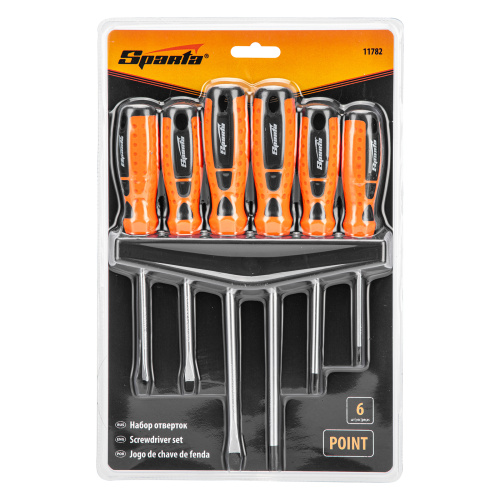 Набор отверток "Point", CrV, двухкомпонентные рукоятки, 6 шт, Sparta по ценам производителя в Екатеринбурге с доставкой по всей России