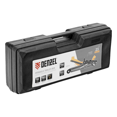 Домкрат гидравлический подкатной с фиксатором, 2,5 т,  85-385 мм, в пласт. кейсе Denzel по ценам производителя в Екатеринбурге с доставкой по всей России