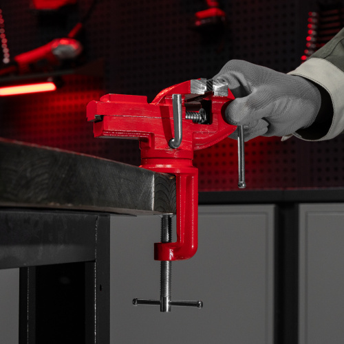 Тиски слесарные, 80 мм, настольные, поворотные, c наковальней MTX по ценам производителя в Екатеринбурге с доставкой по всей России