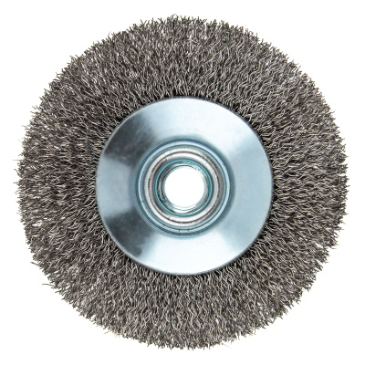 Щетка для УШМ, 100 мм, "Тарелка", витая нержавеющая проволока 0.3 мм, М14 Denzel по ценам производителя в Екатеринбурге с доставкой по всей России