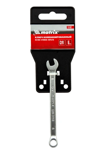 Ключ комбинированный, 6 мм, CrV, матовый хром Matrix по ценам производителя в Екатеринбурге с доставкой по всей России