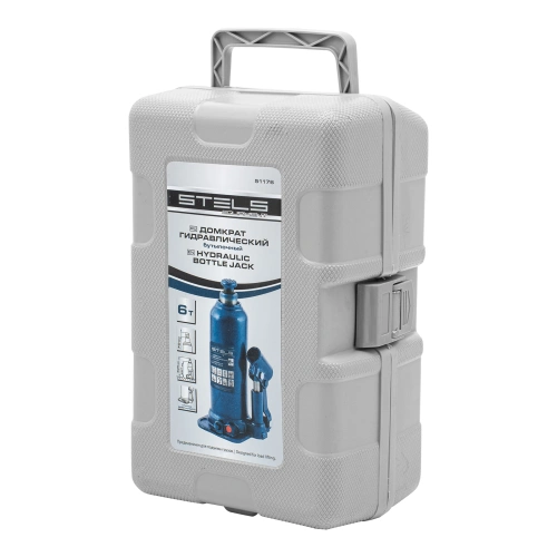 Домкрат гидравлический бутылочный, 6 т, h подъема 207-404 мм, в пластиковом кейсе Stels по ценам производителя в Екатеринбурге с доставкой по всей России