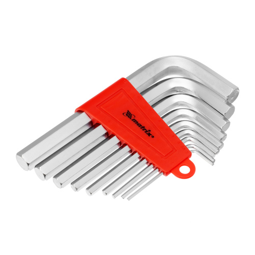 Набор ключей имбусовых HEX, 2-12 мм, CrV, 9 шт, короткие с сатинированным покрытием Matrix по ценам производителя в Екатеринбурге с доставкой по всей России