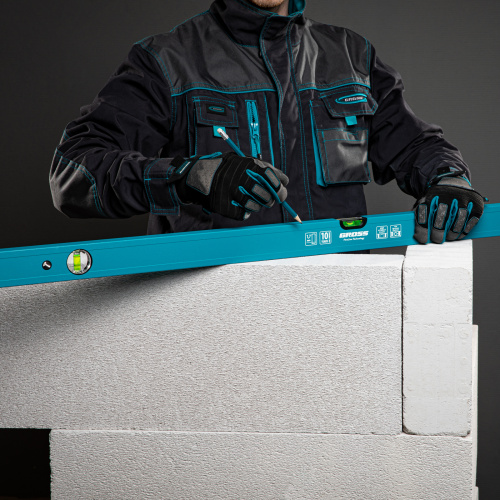 Уровень алюминиевый усиленный, 1000 мм, 3 глазка Gross по ценам производителя в Екатеринбурге с доставкой по всей России