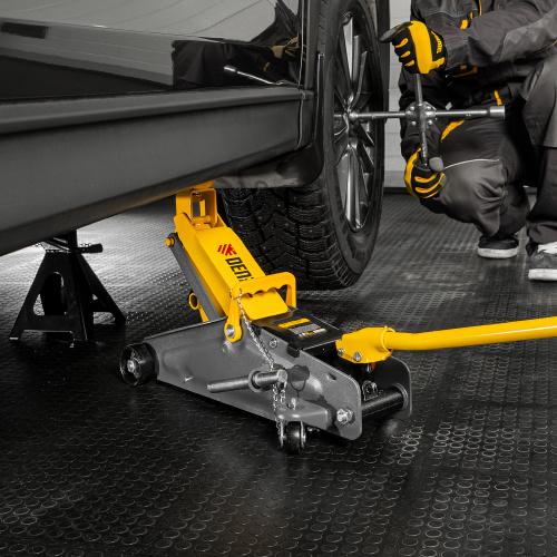 Домкрат гидравлический подкатной с фиксатором, 2,8 т, 135-385 мм Denzel по ценам производителя в Екатеринбурге с доставкой по всей России