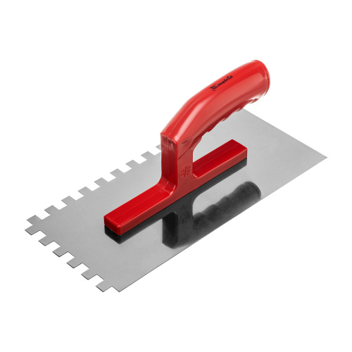 Гладилка стальная, 280 x 130 мм, зеркальная полировка, пластмастмассовая ручка, зуб 10 x 10 мм Matrix по ценам производителя в Екатеринбурге с доставкой по всей России