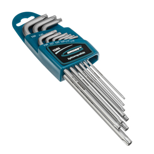 Набор ключей имбусовых Torx -TT, 9 шт: T10-T50, экстра-длинные, S2, сатинированные Gross по ценам производителя в Екатеринбурге с доставкой по всей России