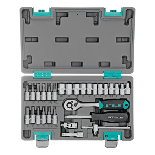Набор инструментов, 1/4", CrV, пластиковый кейс 29 предметов Stels по ценам производителя в Екатеринбурге с доставкой по всей России
