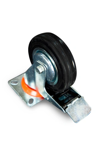 Колесо поворотное резина SCb 42 100 мм с тормозом (N) по ценам производителя в Екатеринбурге с доставкой по всей России