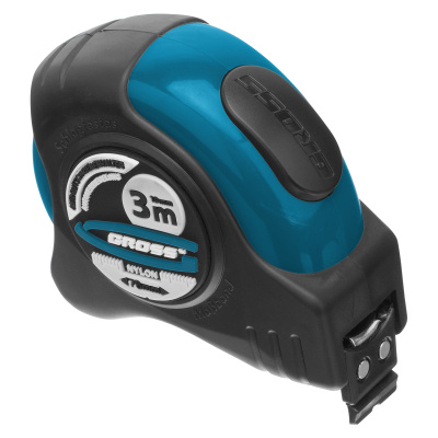 Рулетка "Schlagfest",3 м x 19 мм,магнитный обрезиненный зацеп,двусторонняя шкала,Нейлоновое покрытие,автоматическая фиксация Gross по ценам производителя в Екатеринбурге с доставкой по всей России