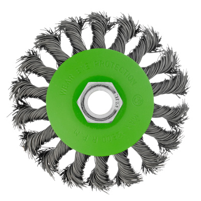 Щетка для УШМ, 100 мм, М14, "тарелка", крученая металлическая проволока Сибртех по ценам производителя в Екатеринбурге с доставкой по всей России