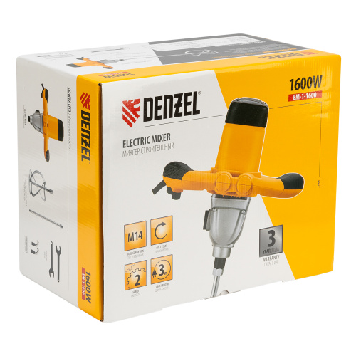 Миксер строительный EM-1-1600, 1600 Вт, 180-460/300-750 об/мин Denzel по ценам производителя в Екатеринбурге с доставкой по всей России