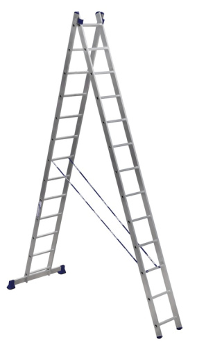 Лестница 2-х секционная алюминиевая 2*13 по ценам производителя в Екатеринбурге с доставкой по всей России