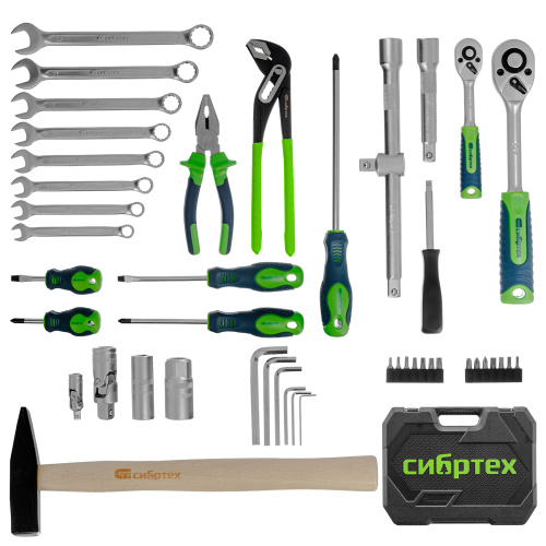 Набор инструментов, 1/2", 1/4", пластиковый кейс 76 предметов Сибртех по ценам производителя в Екатеринбурге с доставкой по всей России