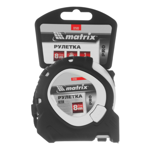 Рулетка Neon,8 м x 25 мм,обрезиненный корпус,3 фиксации,Pro Matrix по ценам производителя в Екатеринбурге с доставкой по всей России