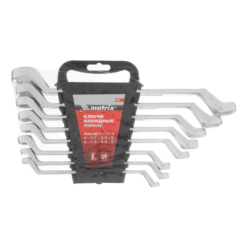 Набор ключей накидных, 6-22 мм, CR-V, 8 шт, полированный хром Matrix по ценам производителя в Екатеринбурге с доставкой по всей России
