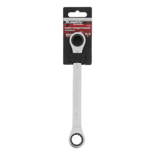 Ключ накидной трещоточный, 14 х 15 мм, CrV, зеркальный хром Matrix Professional по ценам производителя в Екатеринбурге с доставкой по всей России