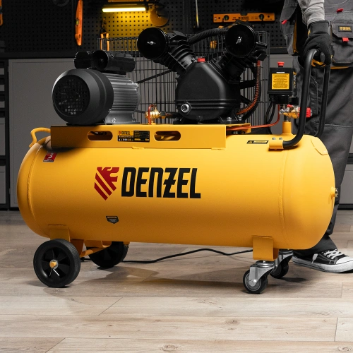 Компрессор воздушный BCV2200/100, ременный привод, 2.2 кВт, 100 литров, 370 л/мин Denzel по ценам производителя в Екатеринбурге с доставкой по всей России