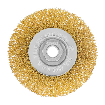 Щетка для УШМ, 100 мм, М14, плоская, латунированная витая проволока Matrix по ценам производителя в Екатеринбурге с доставкой по всей России