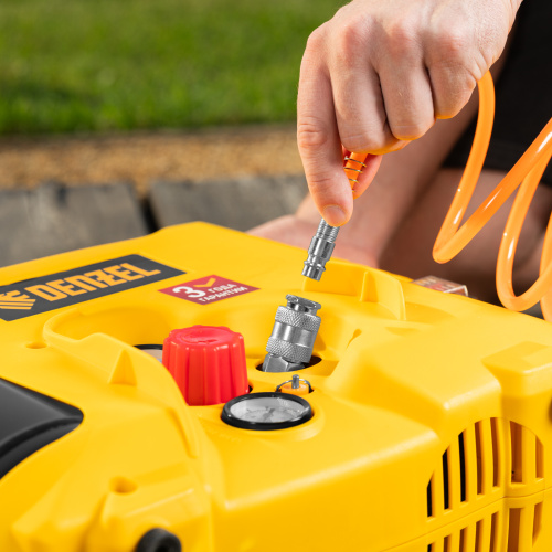 Компрессор воздушный DL1300, 10 бар, 1,3 кВт 180 л/мин 5 л, с набором аксессуаров Denzel по ценам производителя в Екатеринбурге с доставкой по всей России