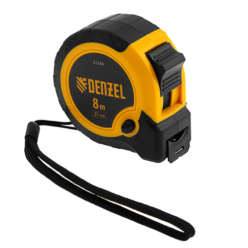 Рулетка 8м х 25мм, двухкомп. корпус, кнопка-пауза Denzel по ценам производителя в Екатеринбурге с доставкой по всей России