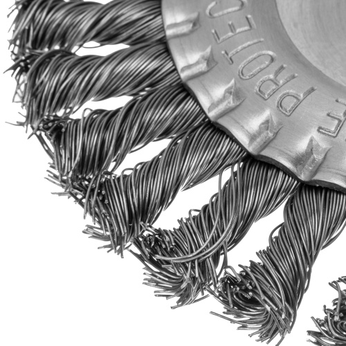 Щетка для УШМ 150 мм, посадка 22.2 мм, плоская, крученая металлическая проволока Сибртех по ценам производителя в Екатеринбурге с доставкой по всей России