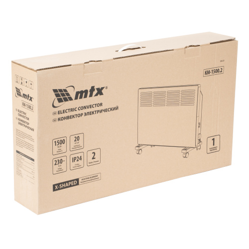 Конвектор электрический КМ-1500.2, 230 В, 1500 Вт, X-образный нагреватель, колеса, термостат MTX по ценам производителя в Екатеринбурге с доставкой по всей России