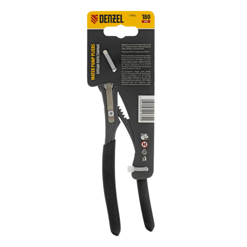 Клещи переставные, кнопочный механизм, обливные рукоятки, 180 мм Denzel по ценам производителя в Екатеринбурге с доставкой по всей России