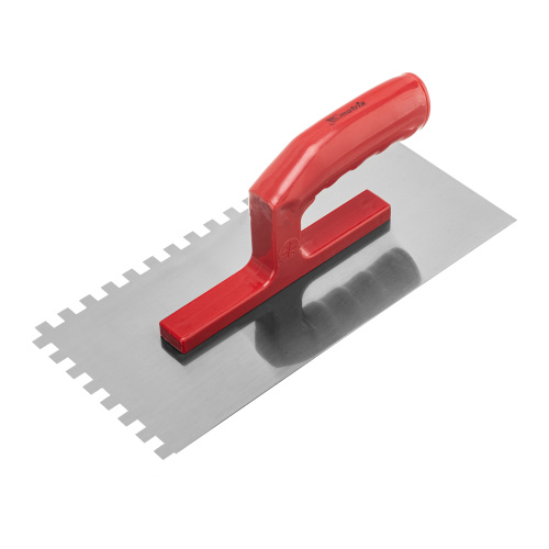 Гладилка стальная, 280 x 130 мм, зеркальная полировка, пластмастмассовая ручка, зуб 8 x 8 мм Matrix по ценам производителя в Екатеринбурге с доставкой по всей России