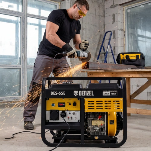 Генератор дизельный DES-55E, 5,5 кВт, 230 В, 11 л, электростартер Denzel по ценам производителя в Екатеринбурге с доставкой по всей России