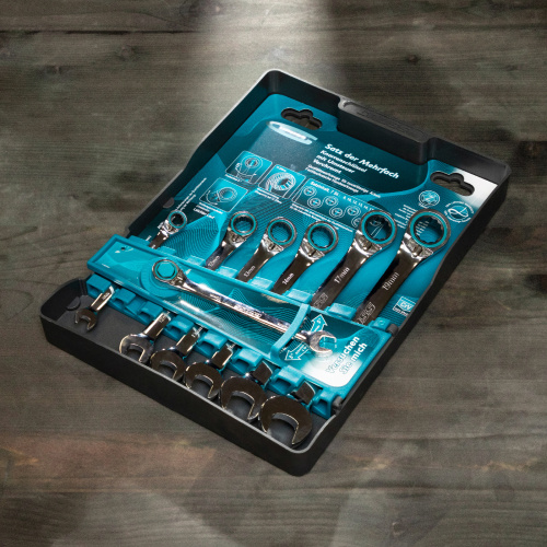 Набор ключей комбинированных с трещоткой, 8-19 мм, 7 шт, реверсивные, CrV Gross по ценам производителя в Екатеринбурге с доставкой по всей России