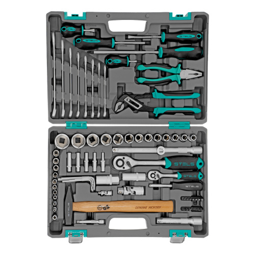 Набор инструментов, 1/2", 1/4", CrV, пластиковый кейс 76 предметов Stels по ценам производителя в Екатеринбурге с доставкой по всей России
