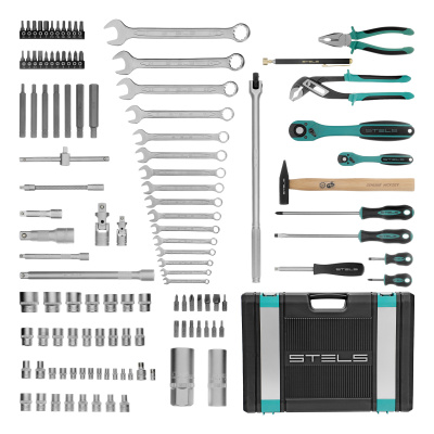 Набор инструментов, 1/4", 1/2", Cr-V, S2, усиленный кейс, 119 предметов Stels по ценам производителя в Екатеринбурге с доставкой по всей России