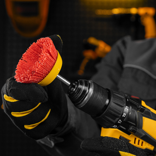 Щетка для дрели, 75 мм, Чашка, со шпилькой, нейлоновая щетина Denzel по ценам производителя в Екатеринбурге с доставкой по всей России